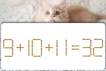 【マッチ棒パズル】1本動かして正しい式にできるかな？「9+10+11=32」【毎日脳トレ】
