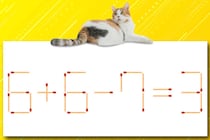 1本だけ動かして正しい式にしてね！「6+6-7=3」マッチ棒クイズに挑戦♪【毎日脳トレ】【クイズ】