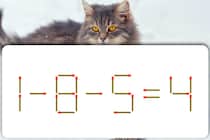 【マッチ棒パズル】何秒で解ける？「1－8－5＝4」正しい式にしてみよう【毎日脳トレ】