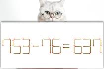 【マッチ棒パズル】これは意外？「753－76＝637」正しい式にしましょう【毎日脳トレ】