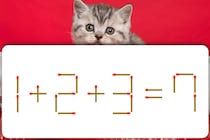 マッチ棒クイズ10秒勝負！「1＋2＋3＝7」マッチ棒を1本動かして式を正しくしよう【毎日脳トレ】