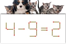 マッチ棒クイズ！「4-9=2」1本だけ動かして正しい式にしてね！【毎日脳トレ】