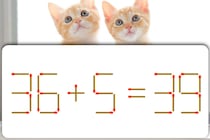 動かせるマッチ棒は1本のみ！「36＋5=39」何秒で解けるかな？【毎日脳トレ】【クイズ】