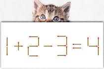 【マッチ棒パズル】解けるかな？「1＋2－3＝4」1本だけ動かして【毎日脳トレ】