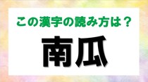 【毎日脳トレ】この漢字の読み方は？「南瓜」