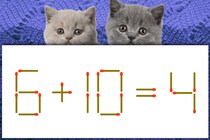【マッチ棒パズル】1本だけ動かして正しい式に！「6＋10＝4」【毎日脳トレ】