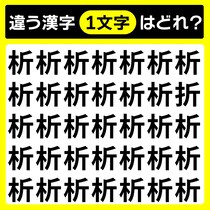 【間違い探し】直感で当てたらひらめき王「析」と異なる1字はどれ？【毎日脳トレ】