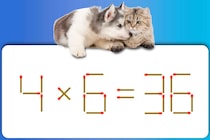 【マッチ棒パズル】「4×6＝36」1本動かして式を正しくしましょう【毎日脳トレ】