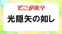 【毎日脳トレ】ことわざから出題！「光隠矢の如し」間違っている漢字はどこ？
