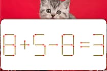マッチ棒クイズに挑戦！「8+5-8=3」正しい式にしてね！【毎日脳トレ】【クイズ】