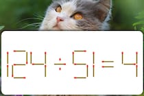 【マッチ棒パズル】「124÷51=4」10秒で正しい式にできる？【毎日脳トレ】