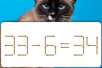 【マッチ棒パズル】1本だけ動かして正しい式に！「33－6＝34」【毎日脳トレ】