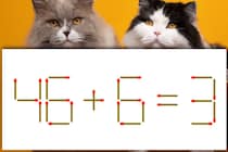 【マッチ棒パズル】15秒以内に解けるかな？「46＋6＝3」【毎日脳トレ】