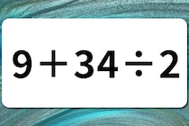 【算数クイズ】計算してみよう！「9＋34÷2」【毎日脳トレ】