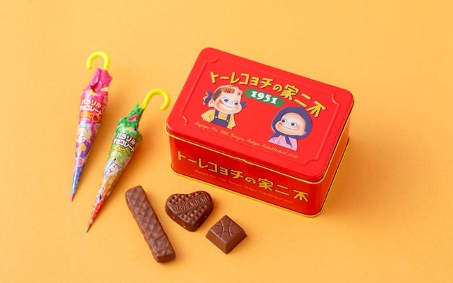 ペコちゃんチョコレート缶に注目／西洋菓子舗 不二家の「不二家のチョコレート 復刻デザイン缶」