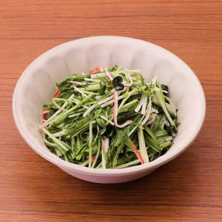 手作りドレッシングで食べる！水菜とかにかまぼこのフレンチサラダ