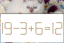 【マッチ棒パズル】正しい式に直せますか？「19－3＋6＝12」【毎日脳トレ】