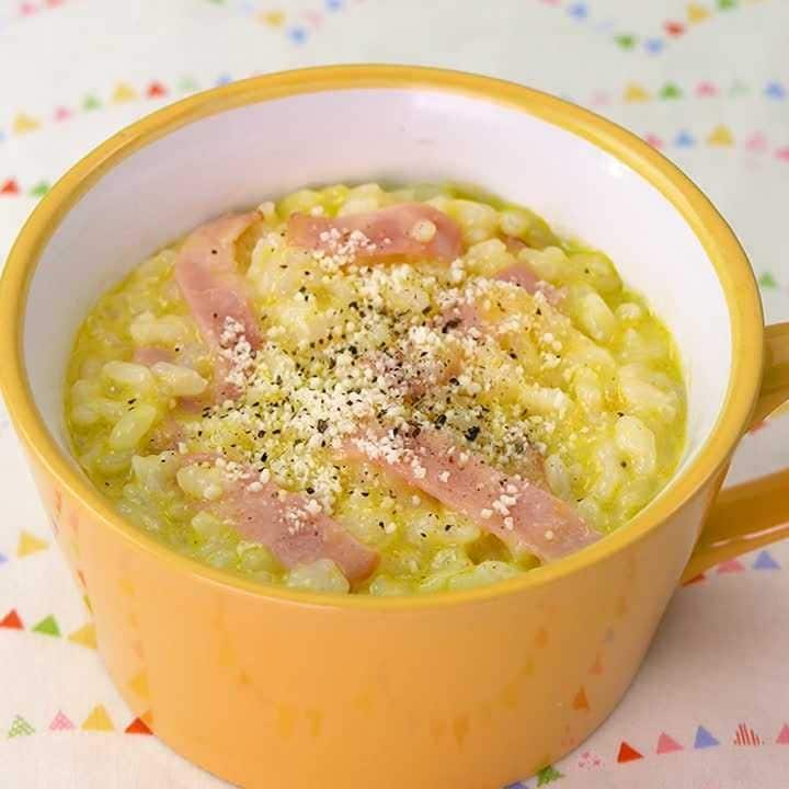 市販のパスタソースで作る！カルボナーラリゾット