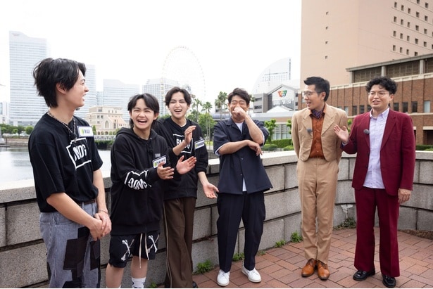 BMSG TRAINEE初冠番組「トレハン！」の場面写真が公開　RUI、TAIKI、KANONが横浜でトレンドをハント