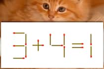 【マッチ棒パズル】正しい式にしよう！「3＋4＝1」【毎日脳トレ】