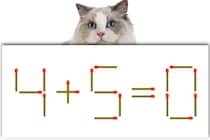 【マッチ棒パズル】正しい式にしよう！「4＋5＝0」【毎日脳トレ】