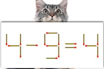 【マッチ棒パズル】正しい式にできるかな？「4－9＝4」【毎日脳トレ】