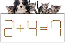 【マッチ棒パズル】正しい式にできますか？「2＋4＝7」【毎日脳トレ】