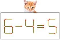 【マッチ棒パズル】正しい式にできるかな？「6－4＝5」【毎日脳トレ】