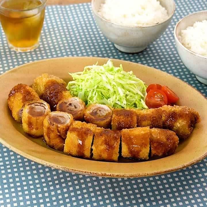 薄切り肉が変身！ロールとんかつ