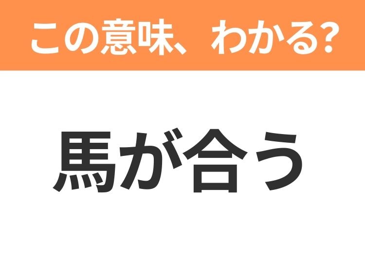 【昭和or Z世代どっち？】「馬が合う」この日本語わかりますか？