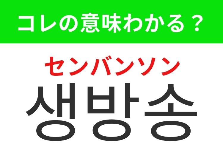 【韓国美容編】覚えておきたいあの言葉！ 「생방송（センバンソン）」の意味は？