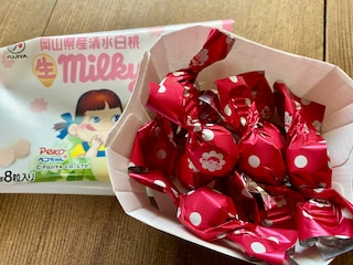 「まるで生チョコ…？」【ローソン】不二家生ミルキー岡山県産清水白桃