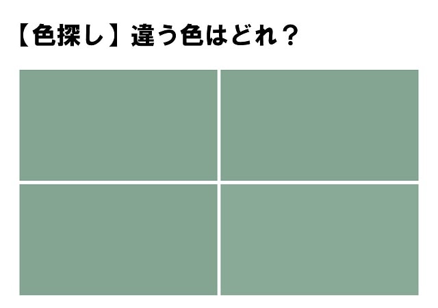 【どこにあるかわかる？】４色の中に１色だけ違う色が隠れています。あなたはすぐにわかりましたか？