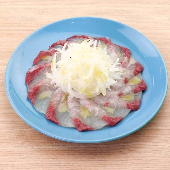 華やかな一品♪カンパチのカルパッチョ(塩レモン風味)