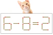 【マッチ棒パズル】正しい式にしよう！「6-8=2」【毎日脳トレ】