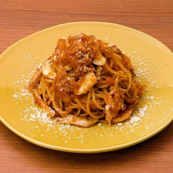 簡単ソース作り♪エリンギのミートソースパスタ