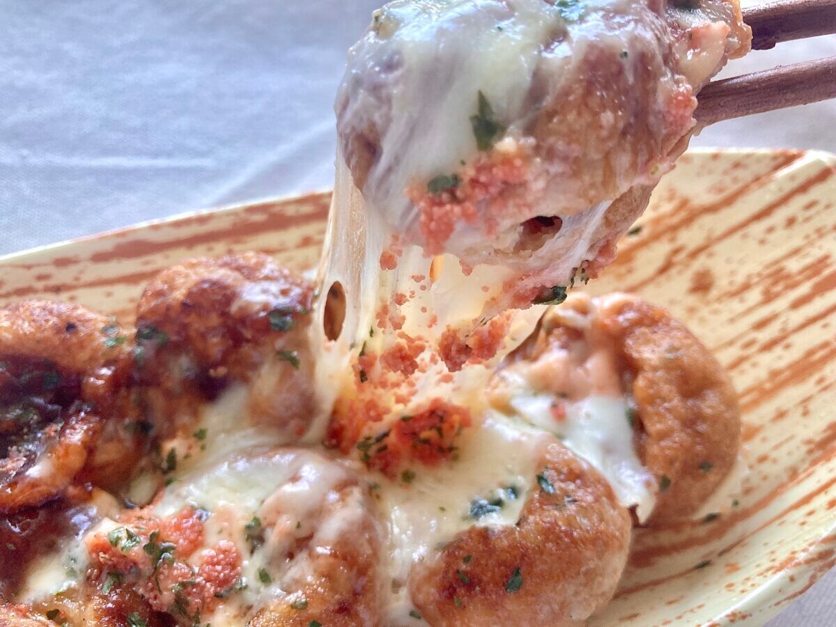 チーズ400%増量!?【ローソン】圧倒的とろふわ!明太チーズたこ焼き