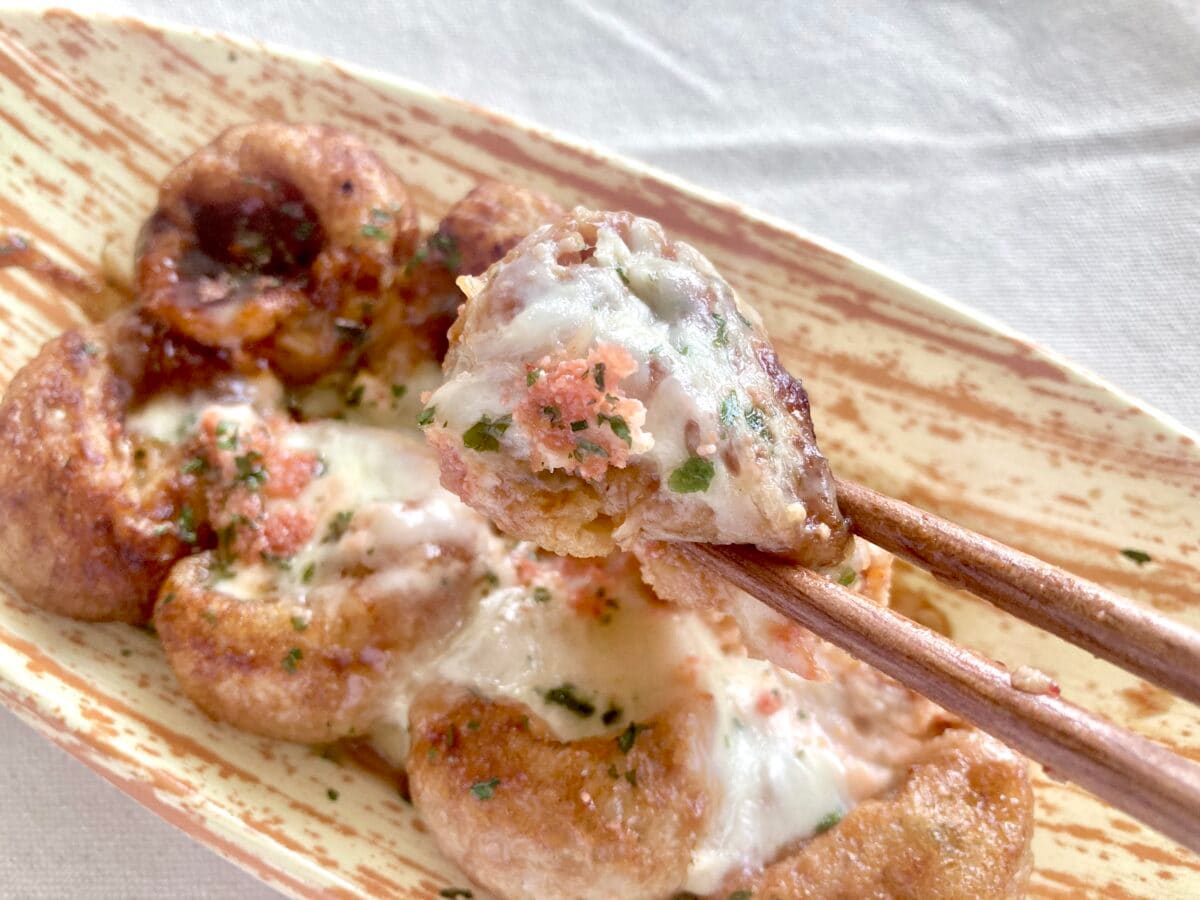 チーズ400%増量!?【ローソン】圧倒的とろふわ!明太チーズたこ焼き