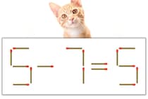 【マッチ棒パズル】正しい式にしよう！「5-7=5」【毎日脳トレ】