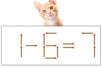 【マッチ棒パズル】正しい式にしよう！「1-6=7」【毎日脳トレ】