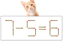 【マッチ棒パズル】正しい式にしよう！「7-5=6」【毎日脳トレ】