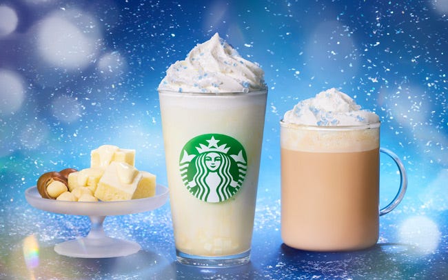 スターバックス新作「マカダミア ホワイトスノー チョコレート フラペチーノ(R)」でクリスマス気分を先取り