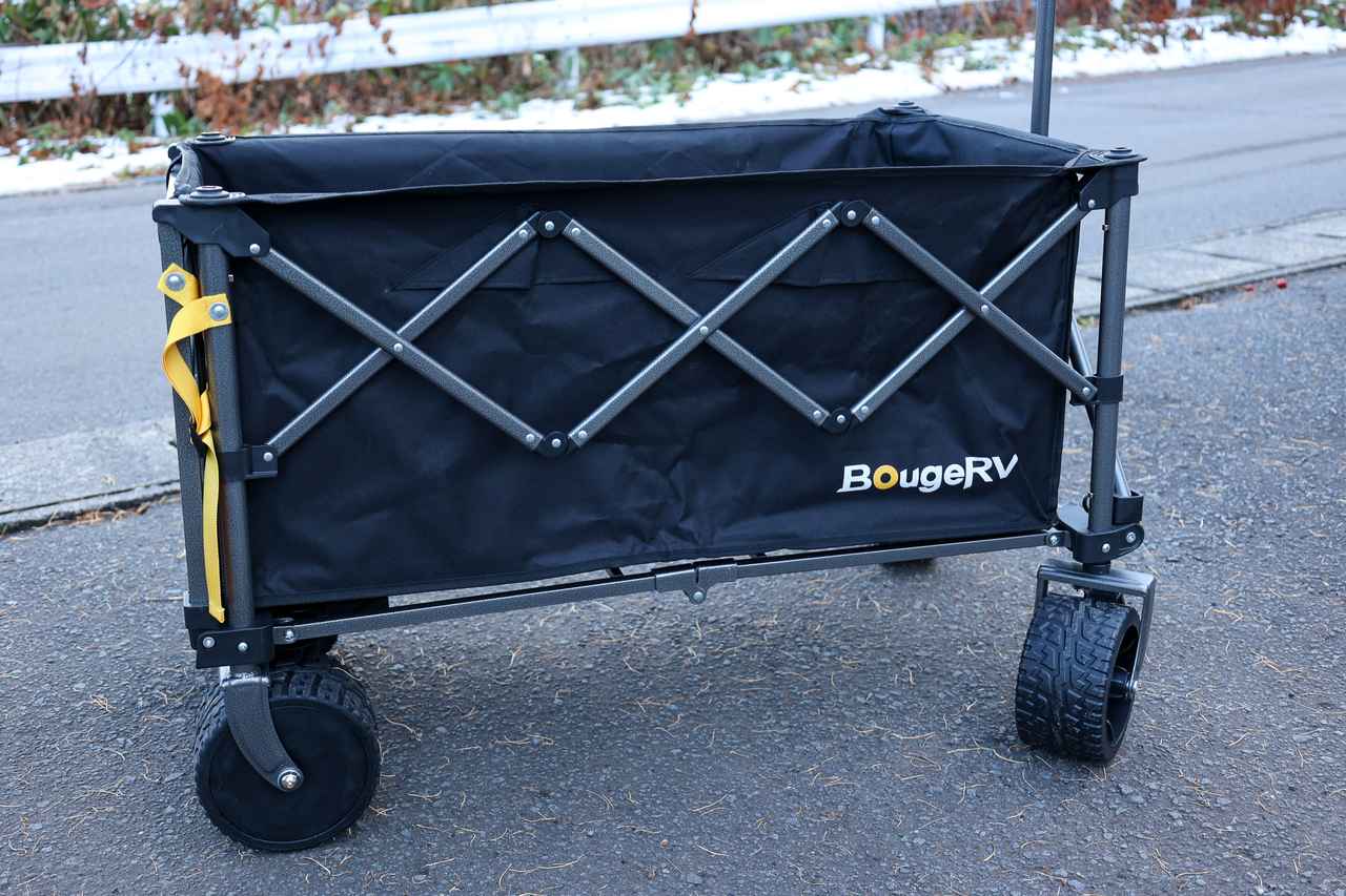 ＼激重荷物がラクラク運べる／BougeRVの電動キャリーワゴン『楽GOWAGON』はキャンプの荷運び革命だった！