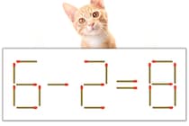 【マッチ棒パズル】正しい式にしよう！「6-2=8」【毎日脳トレ】