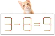 【マッチ棒パズル】正しい式にしよう！「3-8=9」【毎日脳トレ】
