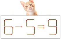 【マッチ棒パズル】正しい式にしよう！「6-5=9」【毎日脳トレ】
