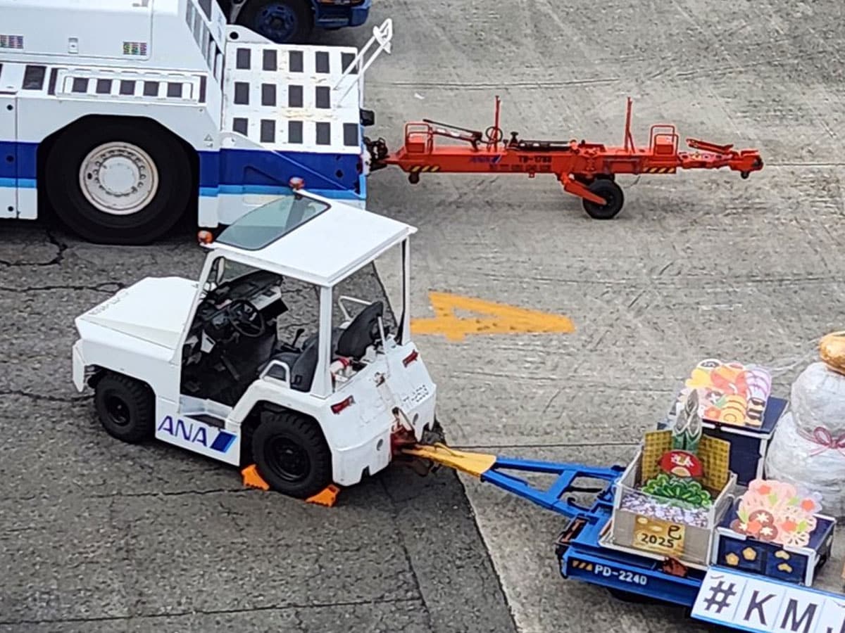 空港で見かけた『正月らしい光景』　現れたのは、巨大な？