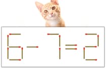 【マッチ棒パズル】正しい式にしよう！「6-7=2」【毎日脳トレ】
