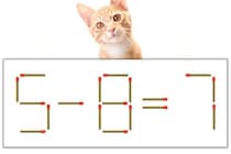 【マッチ棒パズル】正しい式にしよう！「5-8=7」【毎日脳トレ】