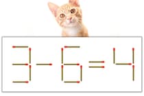【マッチ棒パズル】正しい式にしよう！「3-6=4」【毎日脳トレ】